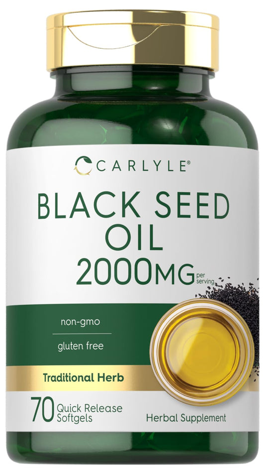 Carlyle Black Seed Oil Softgel Capsules 2000mg | 70 Softgels | Non-GMO & Gluten Free | for Women & Men