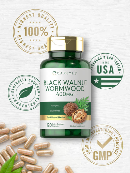 Carlyle Black Walnut Wormwood 120 Capsules | Non-GMO, Gluten Free