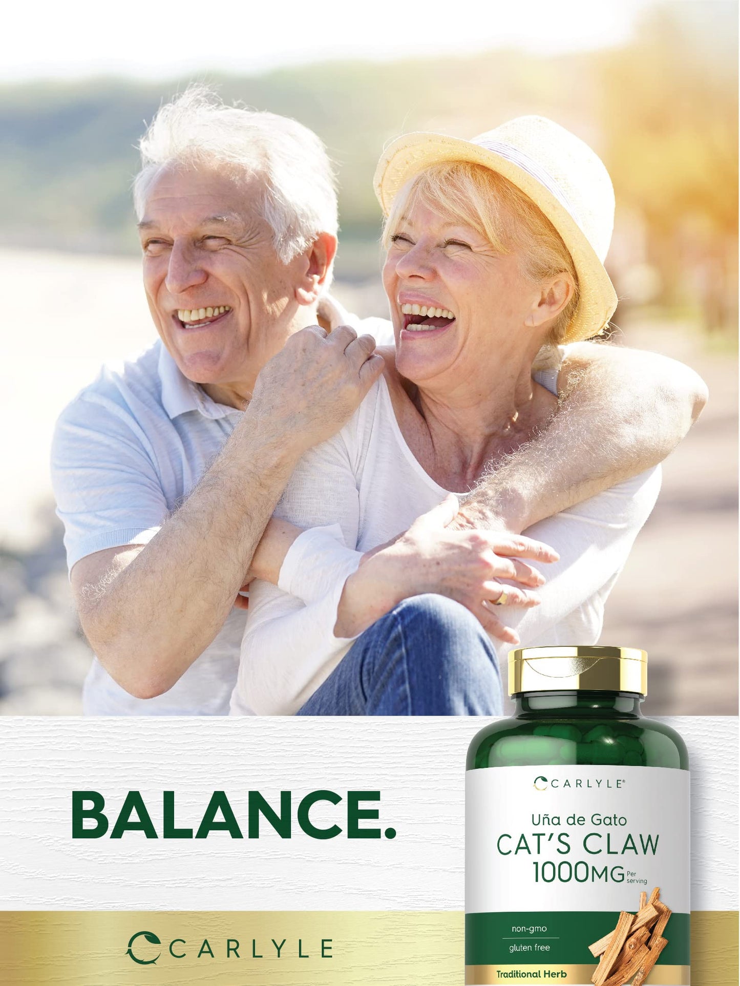 Carlyle Cat's Claw 1000mg Capsules - 180 Count | Uncaria Tomentosa | Non-GMO, Gluten Free
