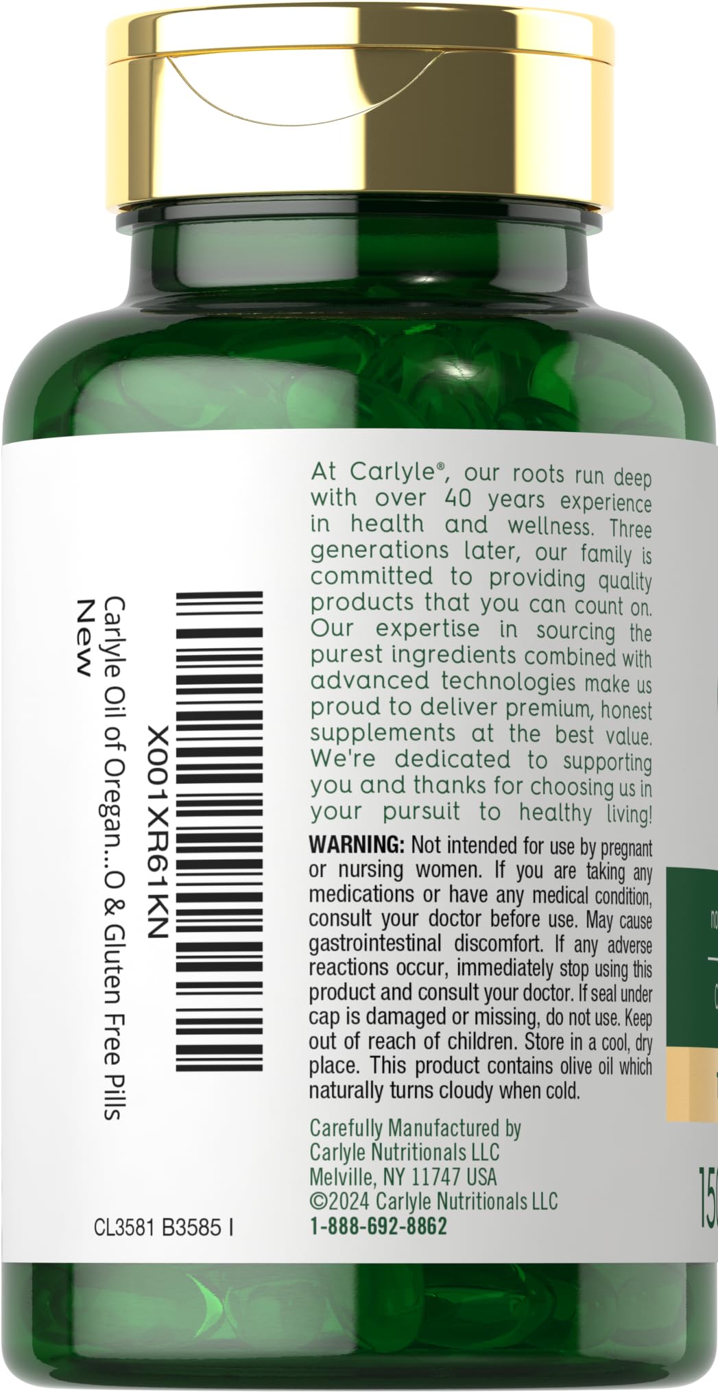 Carlyle Oregano Oil 4000mg - 150 Softgels, Carvacrol, Non-GMO Gluten Free