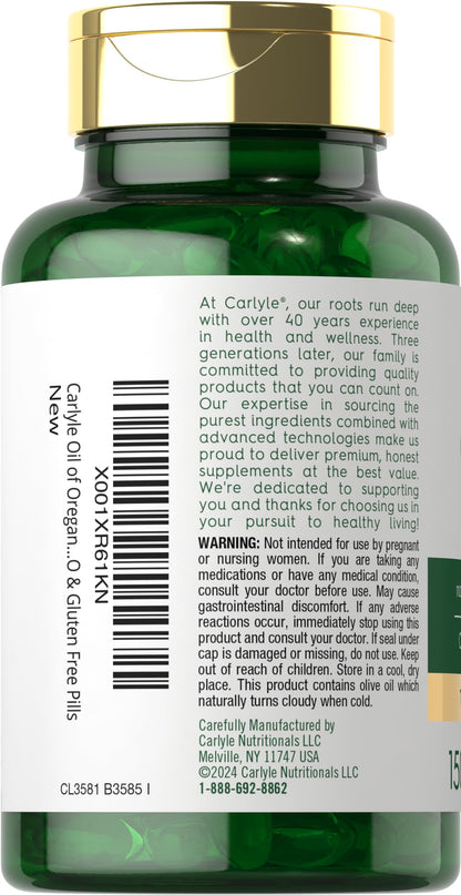 Carlyle Oregano Oil 4000mg - 150 Softgels, Carvacrol, Non-GMO Gluten Free