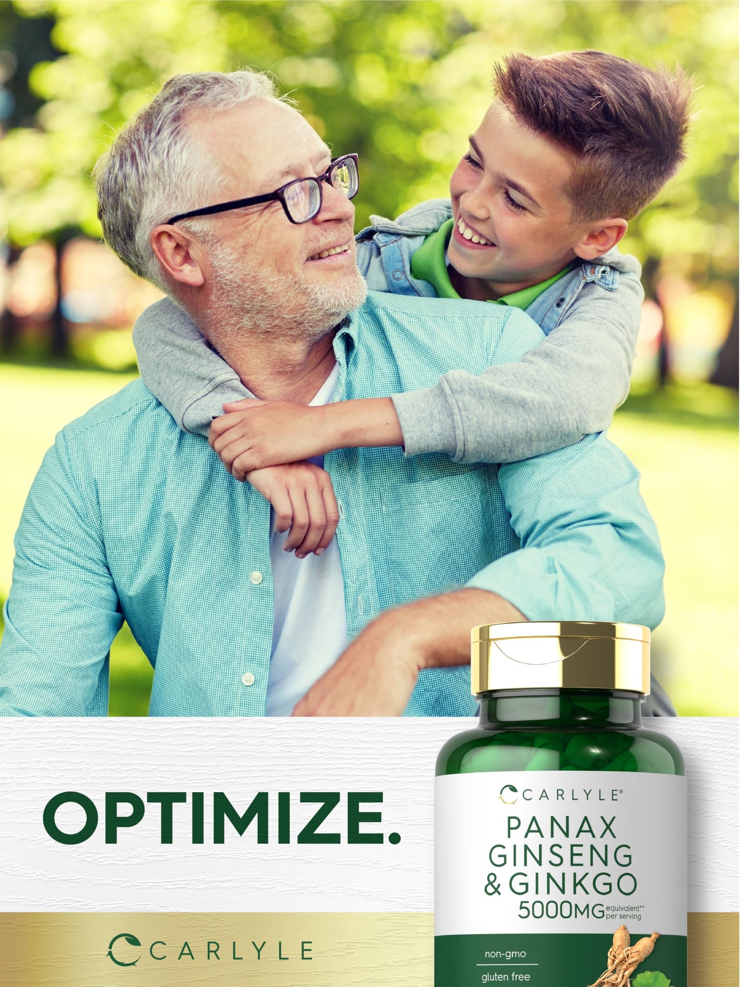 Carlyle Panax Ginseng & Ginkgo 5000mg | 120 Veg Capsules | Non-GMO & Gluten Free