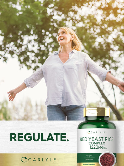 Carlyle Red Yeast Rice Complex 1220mg | 120 Caps | Policosanol | Non-GMO