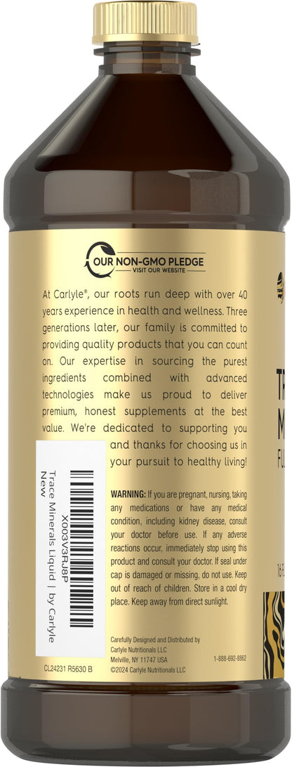 Carlyle Trace Minerals Liquid - 16 oz Full Spectrum with Magnesium | Vital Trace