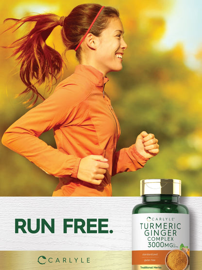 Carlyle Turmeric & Ginger Supplement 3000 mg - 120 Softgels | Turmeric Curcumin Complex + Black Pepper (Non-GMO, Gluten Free)