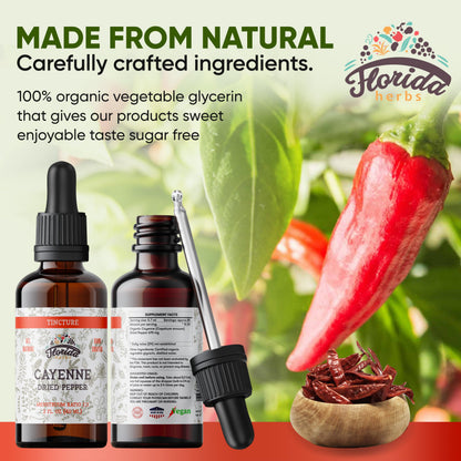 FLORIDA HERBS Cayenne Tincture Extract – Organic Cayenne, 2 oz