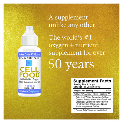 Cellfood Oxygen Boost – 1 fl oz, 10 Pack | Liquid Oxygen Supplement for Energy & Wellness | Gluten Free & Kosher