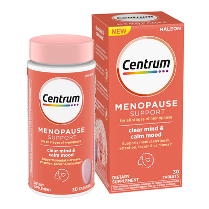 Centrum Clear Mind & Calm Mood Menopause Support Tablets – EnXtra & KSM-66, 30 Count