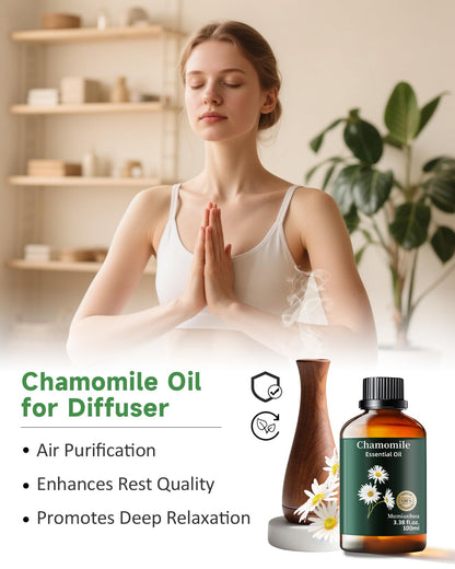 Chamomile Essential Oil Pure – Mumianhua Therapeutic Grade (3.38 oz)