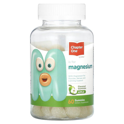 Chapter One Magnesium Gummies for Kids & Adults | Apple Flavor, 60 Gummies