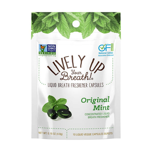 Chewable Liquid Filled Mint Capsule Breath Fresheners - 120 ct | Vegetarian Formula