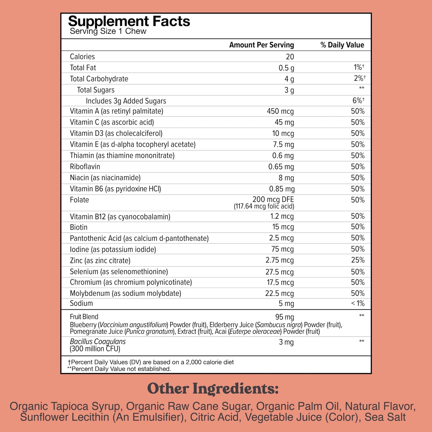Chewsy Kids’ Multivitamin: Wild Berry Candy-Style Daily Vitamin Chews + Probiotics & Superfoods | 30-Day Supply
