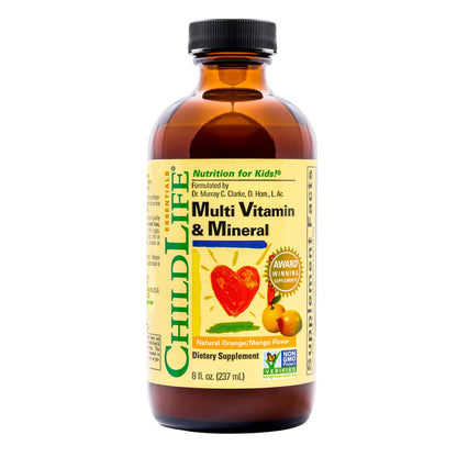 CHILDLIFE ESSENTIALS Kids Multivitamin & Mineral – Liquid Vitamin for Kids, Orange & Mango, 8 oz