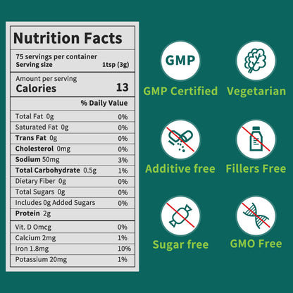 Chlorella Powder Natural – Immune & Liver Support, Vegan Protein, 8 oz