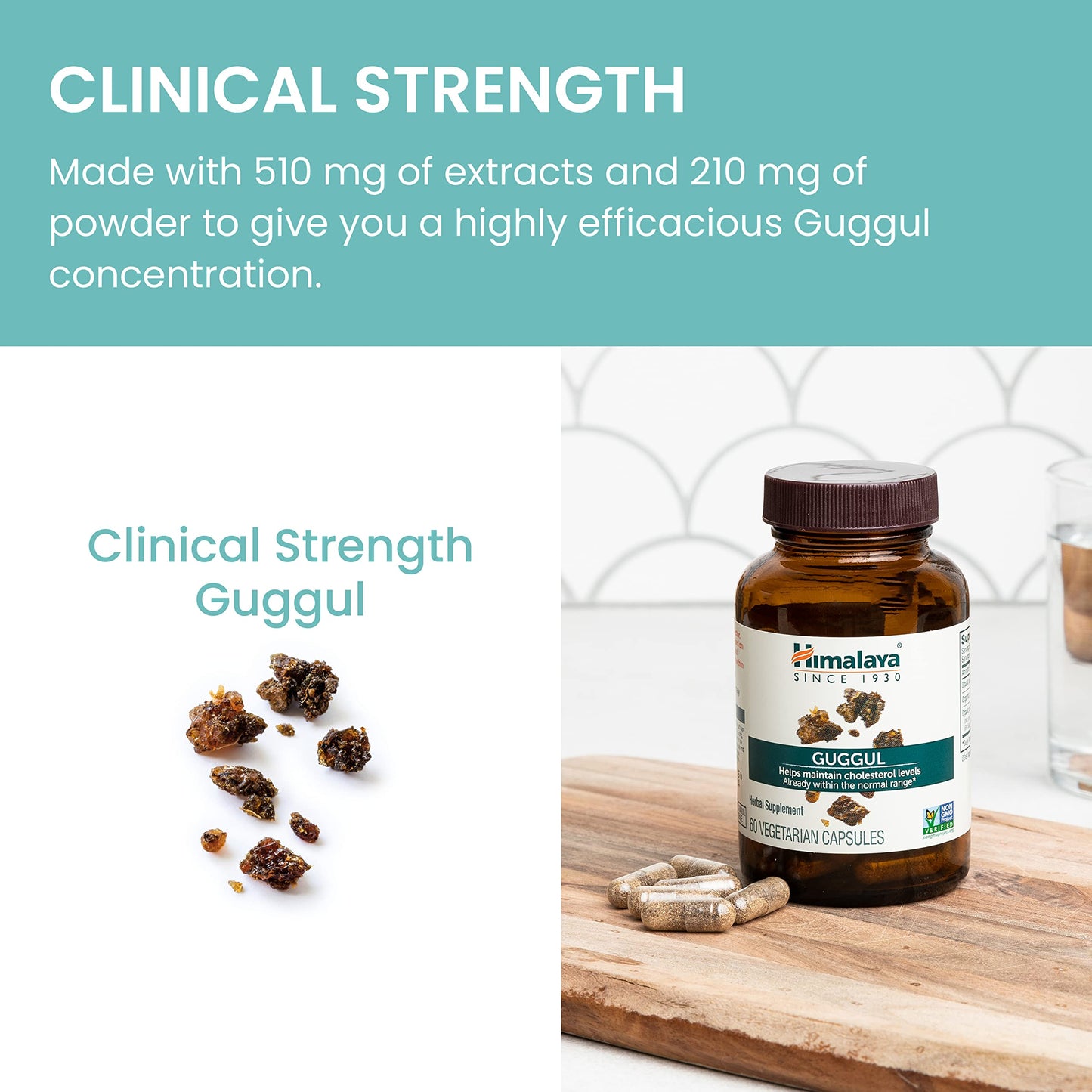 Himalaya Guggul - Liver Support & Cholesterol Health (Vegan, Non-GMO, Gluten Free) - 720 mg, 60 Capsules