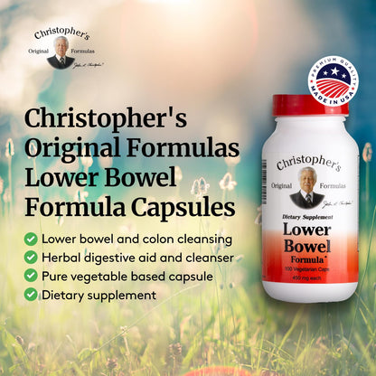 Christopher's Original Formulas Lower Bowel Cleanse Capsules - Herbal Digestive Support (100 ct) Pack of 6
