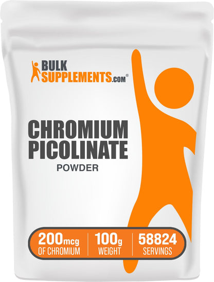 Chromium Picolinate Powder 200mcg - 100g | Gluten & Yeast Free | BulkSupplements