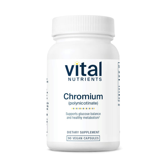 Vital Nutrients Chromium Polynicotinate 200mcg | Chromium Supplements for Healthy Fat and Carbohydrate Metabolism | Cholesterol Maintenance | Gluten-Free | Non-GMO | 90 Capsules