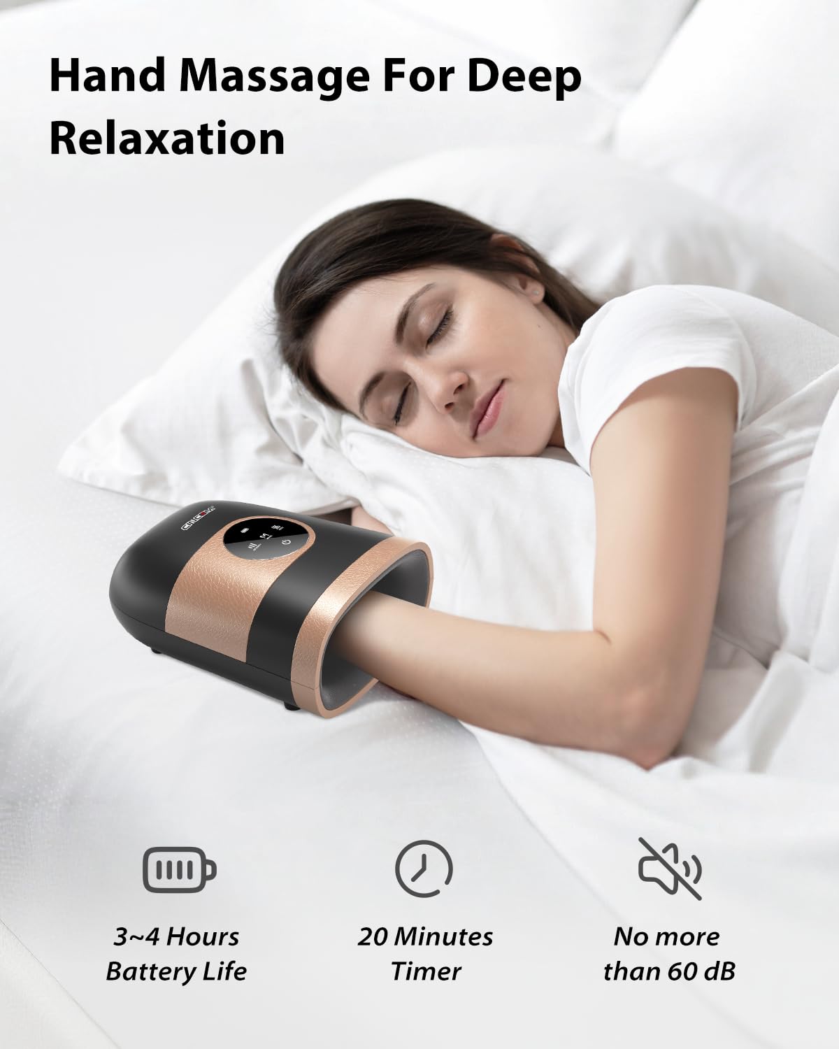 CINCOM Upgraded Hand Massager with Heat & Compression – Cordless & Rechargeable