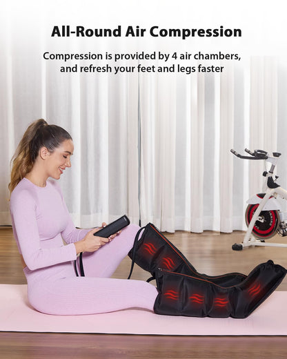 CINCOM Leg Massager with Heat & Compression – 360° Foot & Calf Massage