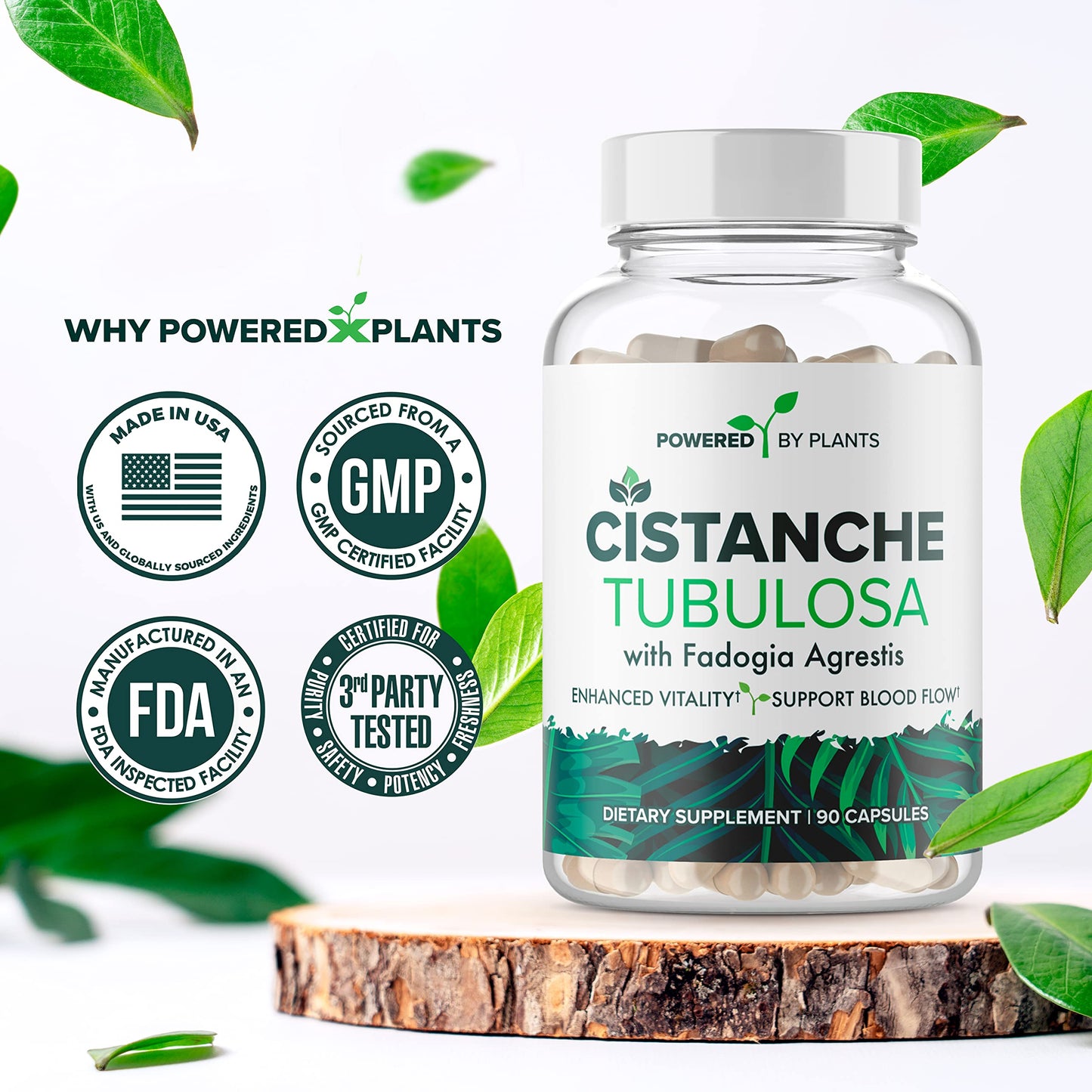 Cistanche Tubulosa with Fadogia Agrestis – Powered X Plants, 90 Servings