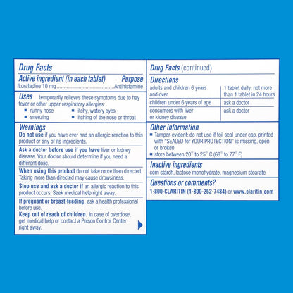 Claritin Allergy 24 Hour 10mg Tablets - 45 ct | Non-Drowsy, Fast Relief