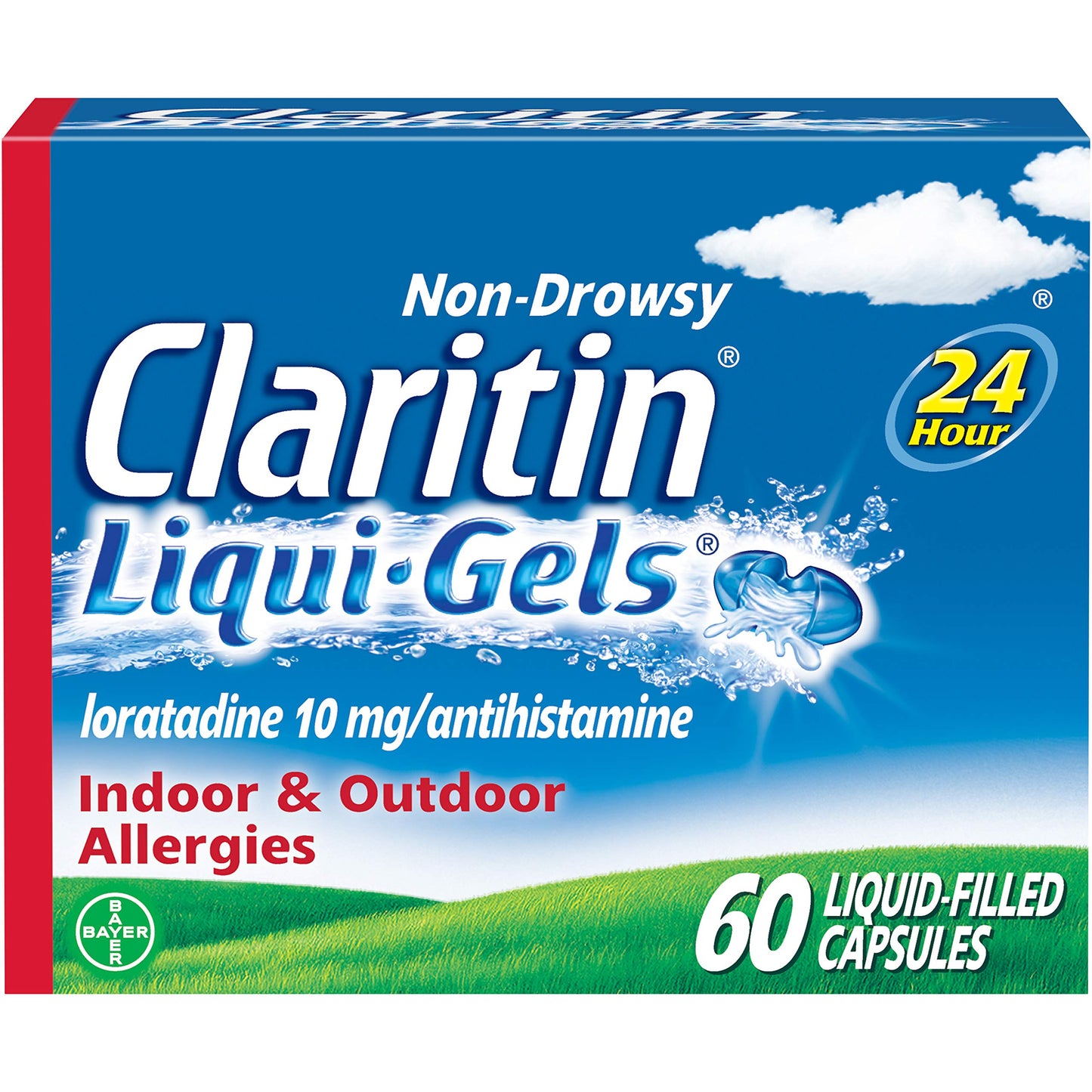 Claritin Liqui-Gels 24-Hour Allergy Relief | Non-Drowsy Loratadine Capsules (60 Count)