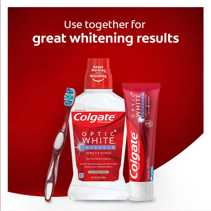 Colgate Optic White Advanced Vibrant Clean Toothpaste – 3.2 oz, 3-Pack
