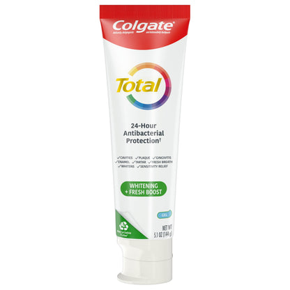 Colgate Total Whitening + Fresh Boost Toothpaste Gel - 5.1 oz | 10 Benefits