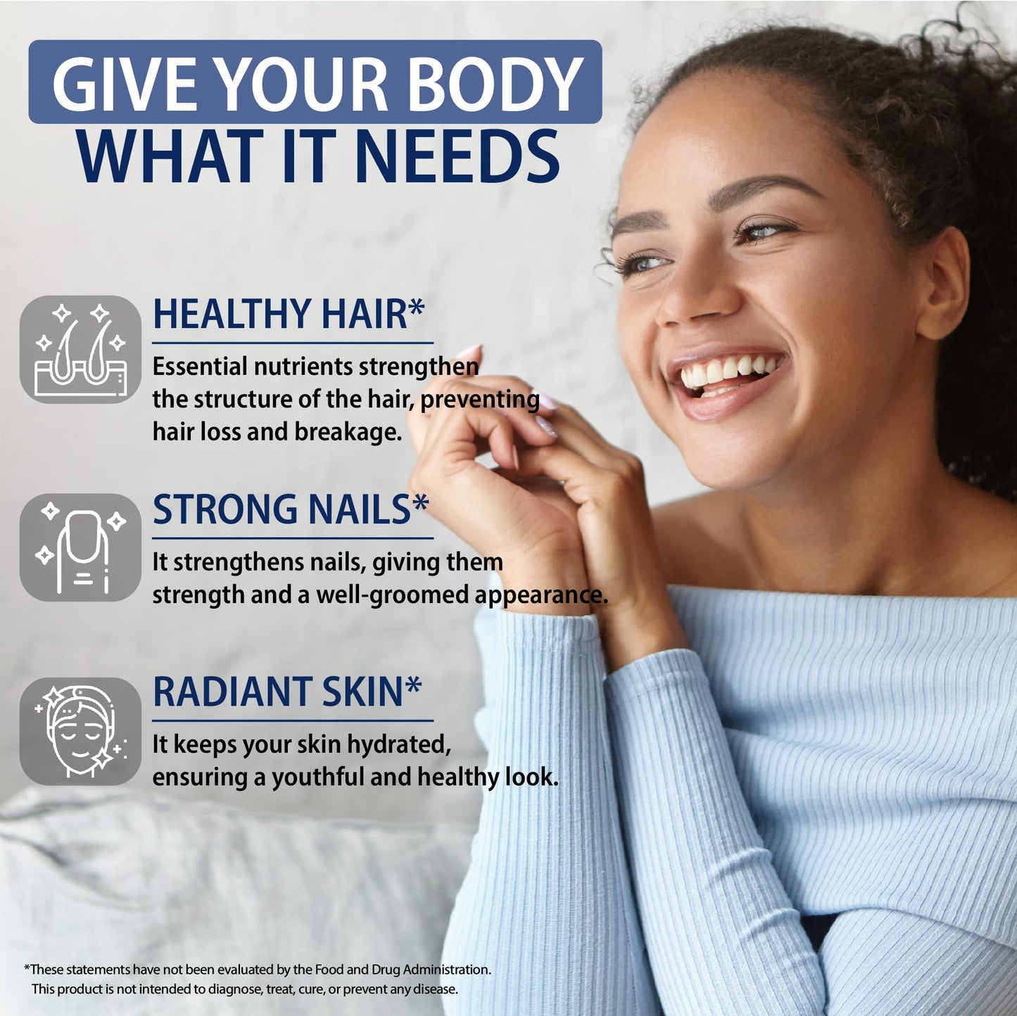 Biotin with Hyaluronic Acid, Keratin & Collagen — Hair Growth Vitamins for Women (USA)