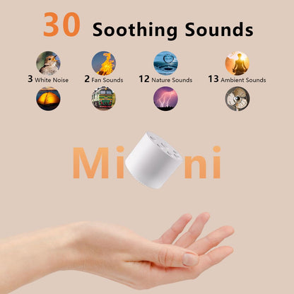 Color Noise Sleep Sound Machine – Portable White Noise with 30 Sounds, 32 Volume Levels, 4 Timers