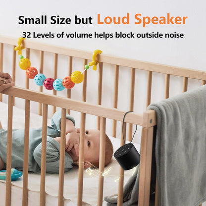 Color Noise Sleep White Noise Portable Sound Machine – 30 Sounds, 32 Volume Levels, 4 Timers, Travel & Home