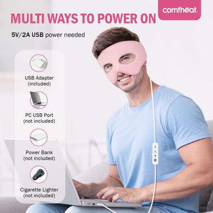 Comfheat Sinus Relief Mask — 3-Setting Face Heating Pad for Sinus Pressure & Congestion