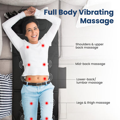 COMFIER Full Body Massage Mat with Heat — 10 Motors, 4 Heating Zones, Foldable