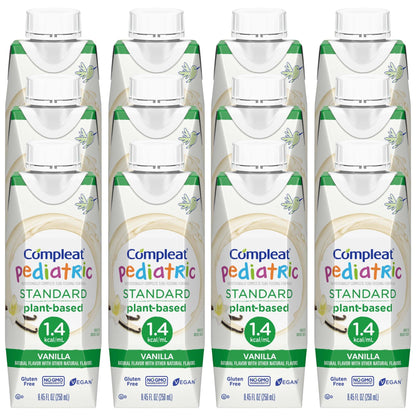 Compleat Pediatric Standard 1.4 Cal Vanilla – Plant-Based Pediatric Tube Feeding Formula, 8.45 oz Carton (24 Ct)