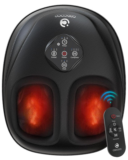 CooCoCo 2026 Upgrade Shiatsu Foot Massager with Heat and Remote Control – FSA Eligible