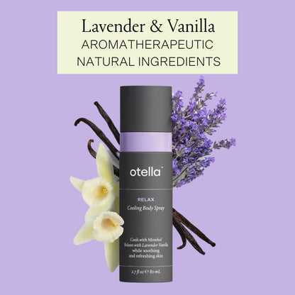 Cooling Body Spray with Menthol and Lavender Vanilla Scent – 2.7 oz | Immediate Heat Relief | TSA Approved | Gluten Free | Vegan | Paraben Free