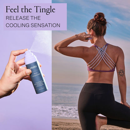 Cooling Body Spray with Menthol and Lavender Vanilla Scent – 2.7 oz | Immediate Heat Relief | TSA Approved | Gluten Free | Vegan | Paraben Free