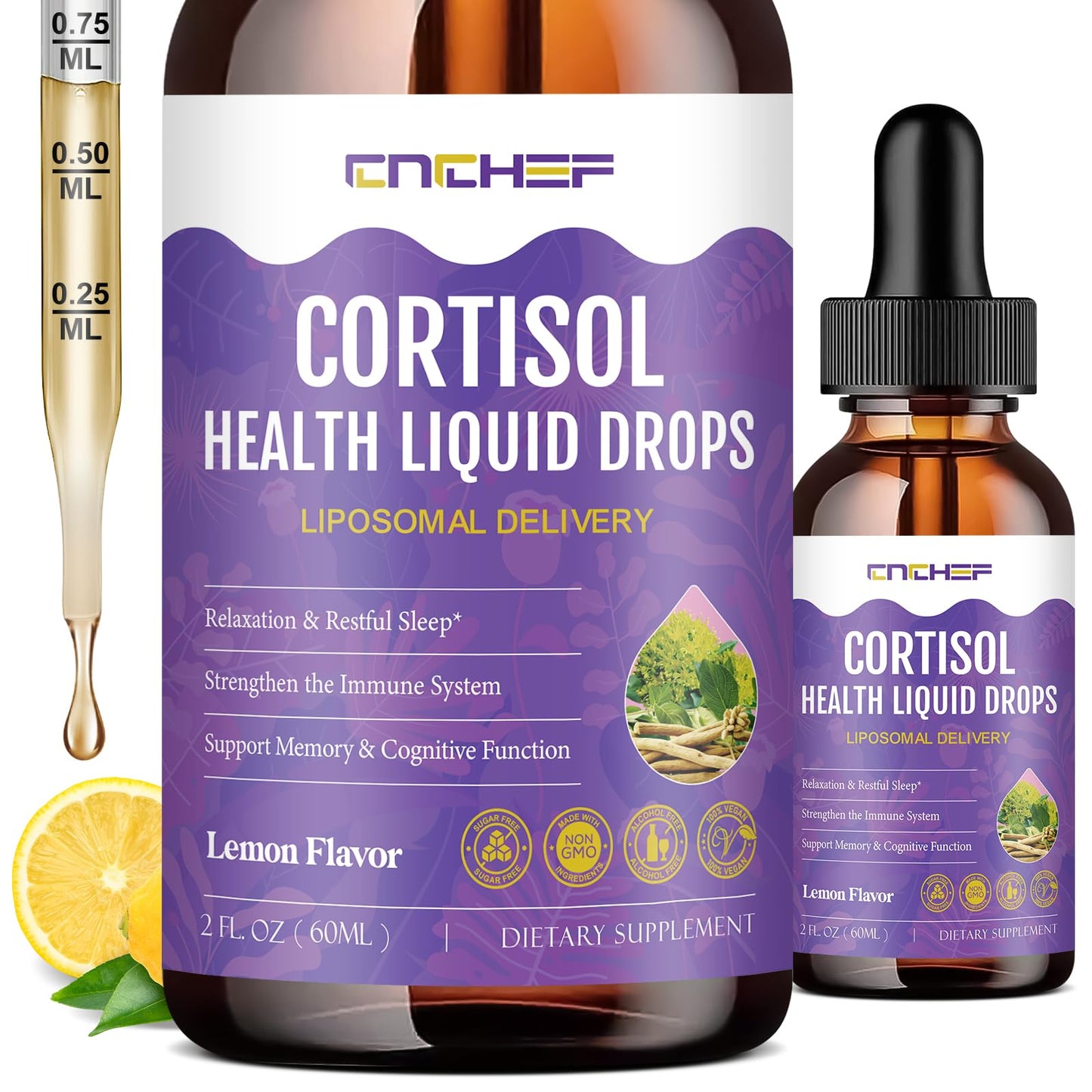 Cortisol Support Liquid Drops 2 fl oz – Hormone Balance, Sleep & Mood