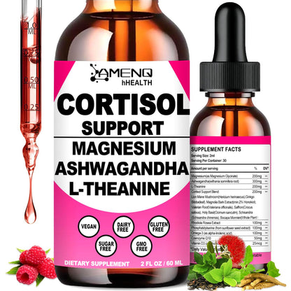 Cortisol Liquid Drops – 17-in-1 Cortisol Reducer with KSM-66, Ashwagandha & Theanine