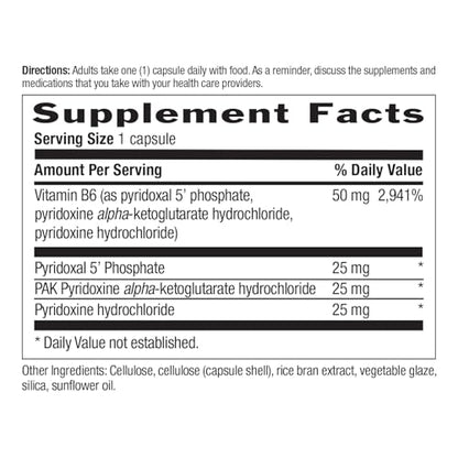 Country Life Coenzyme Active B-6, 50mg Vitamin B6-30 Vegetarian Capsules - Supports Energy, Nervous & Immune Systems - 25mg P-5-P Vitamin B6 - Certified Gluten Free, Vegan - No Artificial Additives