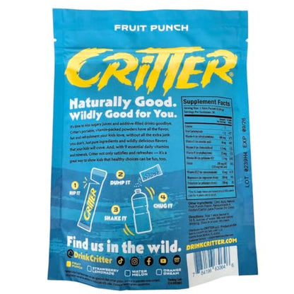 Critter Vitamin H2O – Kids’ Hydration & Multivitamin Drink Mix | Electrolytes & Natural Flavors