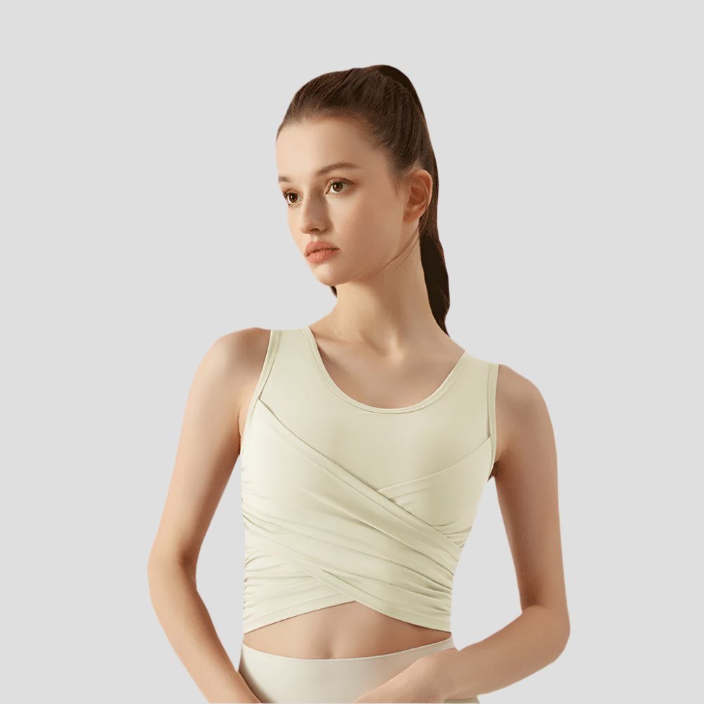 Cross Pleated Tank Top UPF 50+
