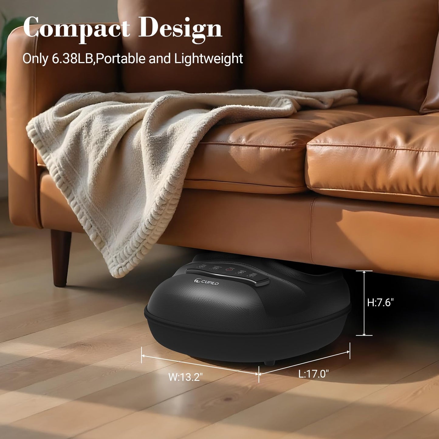 CuPiLo FSA/HSA Foot Massager with Heat & Remote – Shiatsu, 5 Compression Levels