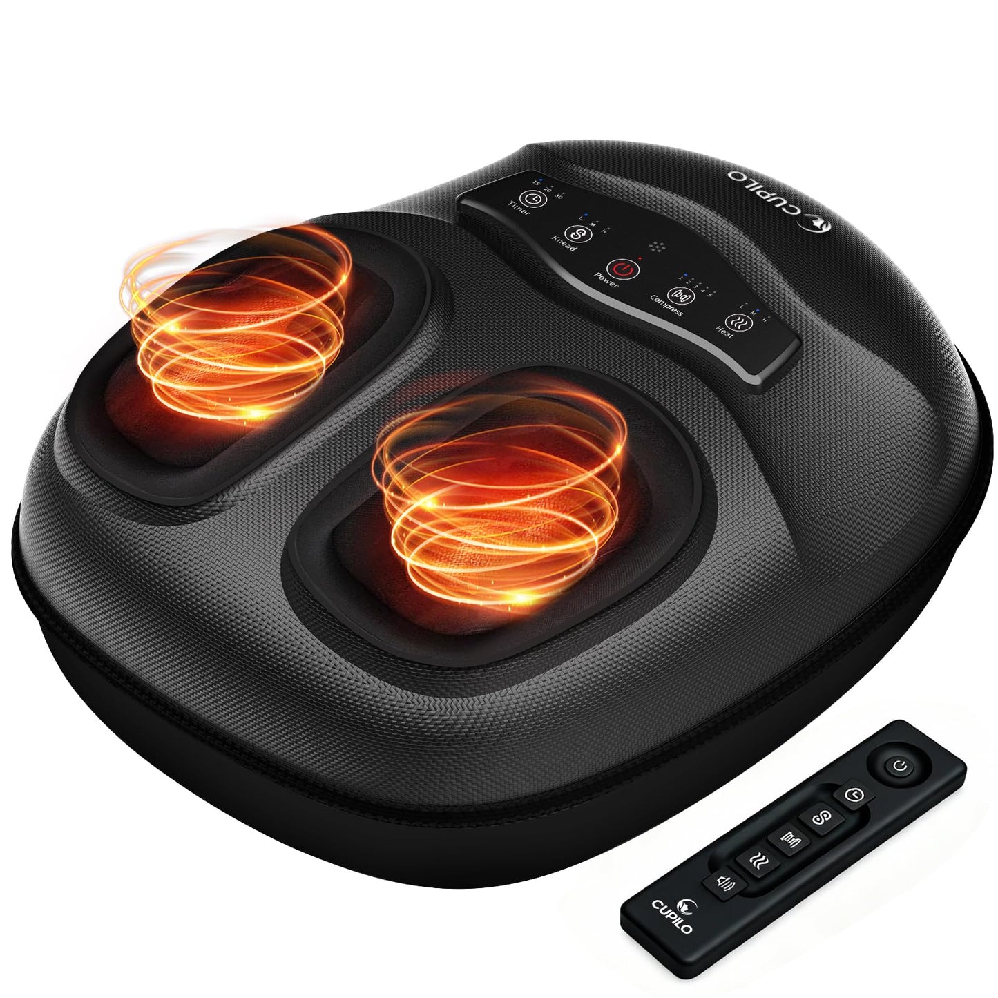 CuPiLo FSA/HSA Foot Massager with Heat & Remote – Shiatsu, 5 Compression Levels