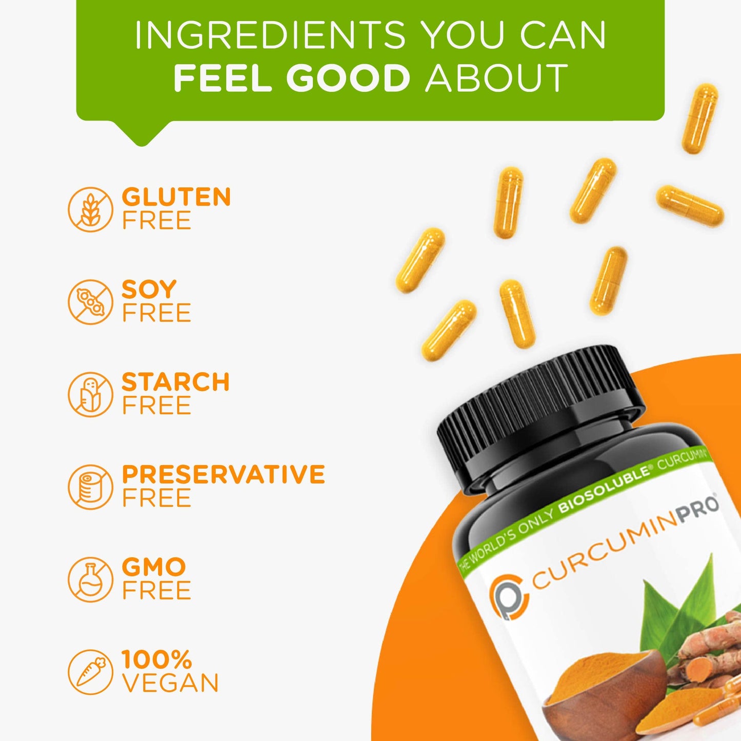 CurcuminPro Complete Vegan | BioSoluble Turmeric Curcumin + Brown Rice Protein | 60 Count
