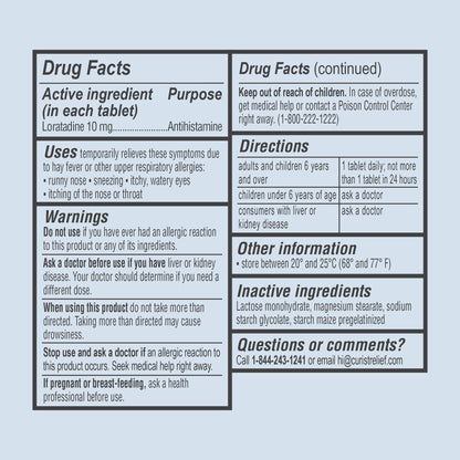 Curist Loratadine 10mg 2 x 365 Tabs | All-Day Non-Drowsy Allergy Relief