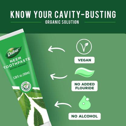 Dabur Herbal Toothpaste – All-Natural, Fluoride-Free Neem Oral Care