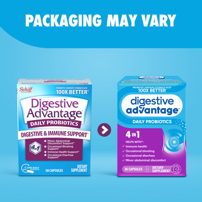 Daily Probiotic Capsule – Digestive Advantage (30 Capsules) | BC-30 2B CFUs, Gut Health