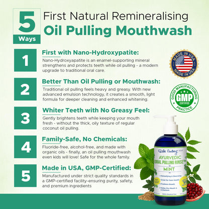 Dale Audrey Ayurvedic Nano Hydroxyapatite Oil Pulling Mouthwash – Mint Cinnamon 8 oz